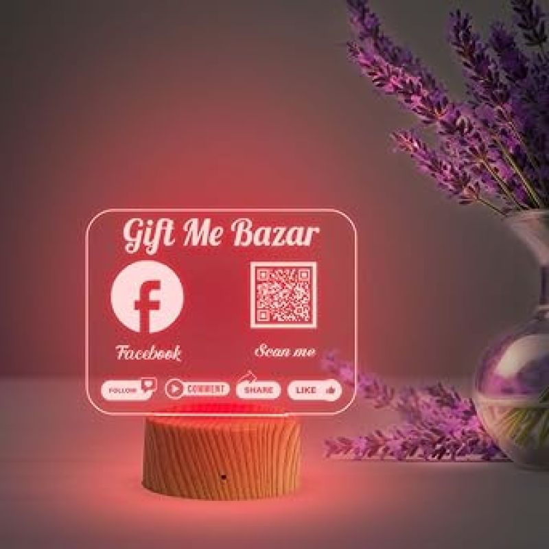 Personalized QR Code Lamp  Perfect for Businesses & Events  QR Code for Businesses, Offices   Multicolored Lamp  Customized Social Media QR Code (Facebook QR Code)