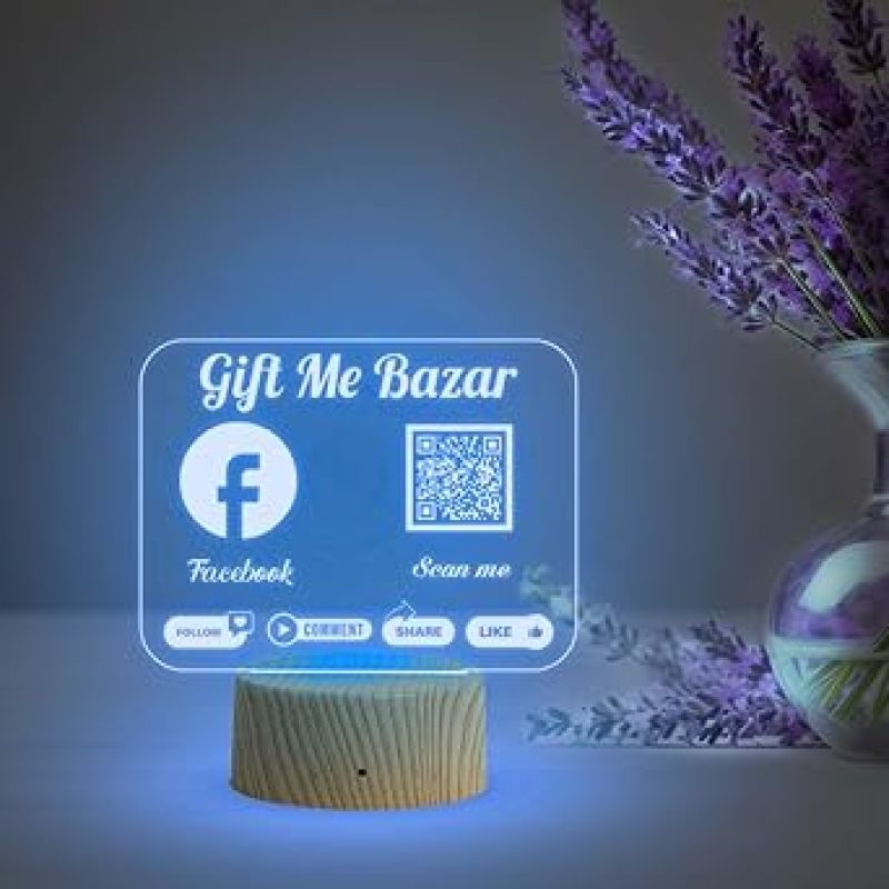 Personalized QR Code Lamp  Perfect for Businesses & Events  QR Code for Businesses, Offices   Multicolored Lamp  Customized Social Media QR Code (Facebook QR Code)