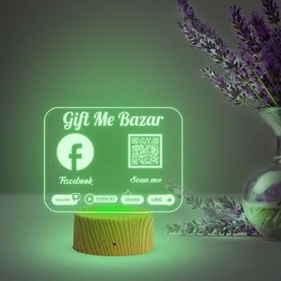 Personalized QR Code Lamp  Perfect for Businesses & Events  QR Code for Businesses, Offices   Multicolored Lamp  Customized Social Media QR Code (Facebook QR Code)