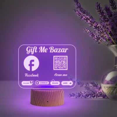 Personalized QR Code Lamp  Perfect for Businesses & Events  QR Code for Businesses, Offices   Multicolored Lamp  Customized Social Media QR Code (Facebook QR Code)