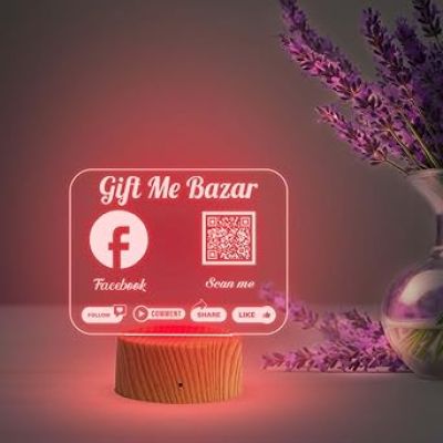 Personalized QR Code Lamp  Perfect for Businesses & Events  QR Code for Businesses, Offices   Multicolored Lamp  Customized Social Media QR Code (Facebook QR Code)