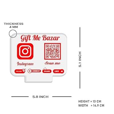Personalized Social Media QR Code Lamp  Perfect for Businesses & Events  QR Code for Businesses, Offices  Warm White Lamp  (Instagram QR Code)