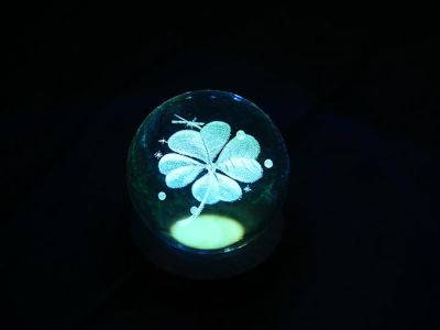 Flower Design Crystal Ball Night Light with Wooden Base & 7 Color Changing Light Color  Flower Desk lamp  Home & Office Decor Lamp  Birthday Gift