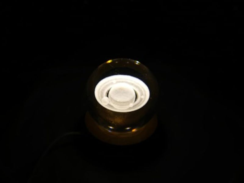 Saturn Crystal Ball Night Light  3D Solar System Crystal Ball Night Lamp with Wooden Base  Planet Nightlight Bedroom Decor  Lamp for Kids Room