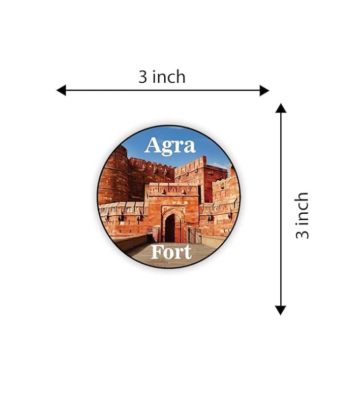 Agra Fridge Magnet Souvenir Gift for Tourist Kitchen Decoration Refrigerator Door Decor Sticker  Magnet for Refrigerator Whiteboard, Kitchen, and Office (Agra Fort Fridge Magnet)