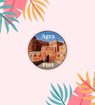 Agra Fridge Magnet Souvenir Gift for Tourist Kitchen Decoration Refrigerator Door Decor Sticker  Magnet for Refrigerator Whiteboard, Kitchen, and Office (Agra Fort Fridge Magnet)