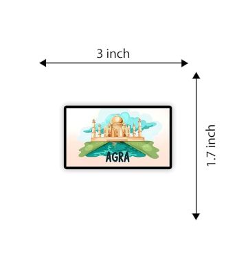 Agra Fridge Magnet Souvenir Gift for Tourist Kitchen Decoration Refrigerator Door Decor Sticker  Magnet for Refrigerator Whiteboard, Kitchen, and Office (Design 1)