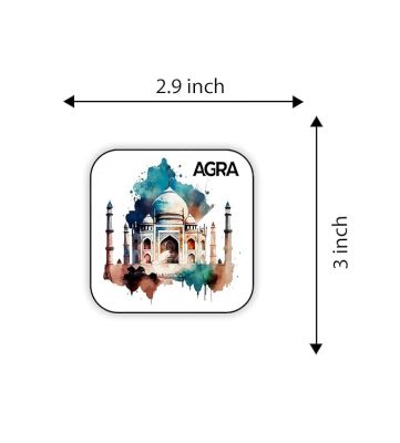 Agra Fridge Magnet Souvenir Gift for Tourist Kitchen Decoration Refrigerator Door Decor Sticker  Magnet for Refrigerator Whiteboard, Kitchen, and Office (Design 2)