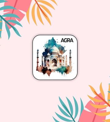 Agra Fridge Magnet Souvenir Gift for Tourist Kitchen Decoration Refrigerator Door Decor Sticker  Magnet for Refrigerator Whiteboard, Kitchen, and Office (Design 2)