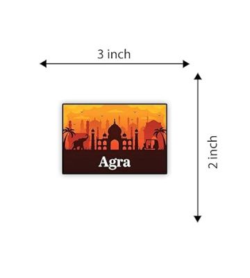 Agra Fridge Magnet Souvenir Gift for Tourist Kitchen Decoration Refrigerator Door Decor Sticker  Magnet for Refrigerator Whiteboard, Kitchen, and Office (Design 3)
