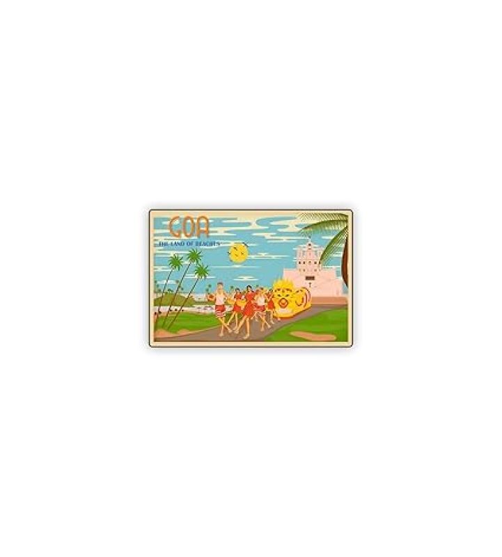 Goa Theme Fridge Magnet Refrigerator Stylish Fridge Magnet Home & Kitchen Decor  Travels Magnet Sticker  Souvenir Fridge Magnets (Goa Culture Magnet)