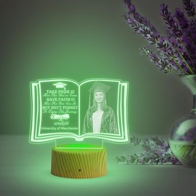 Personalized Graduate Night Light with Automatic Color Changing Light  Graduate Gift for Student Daughter Son