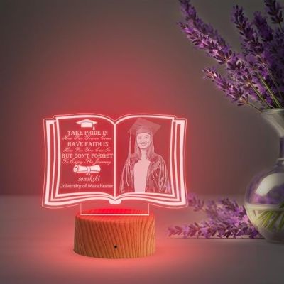 Personalized Graduate Night Light with Automatic Color Changing Light  Graduate Gift for Student Daughter Son