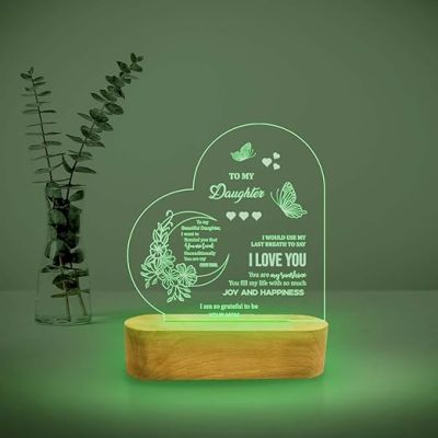 Gift for Daughter Personalized 3D LED Lamp with Multicolored Light  Gift for Daughter Birthday  Customized with Text  Memorable Gift for Daughter