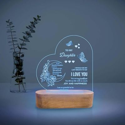 Gift for Daughter Personalized 3D LED Lamp with Multicolored Light  Gift for Daughter Birthday  Customized with Text  Memorable Gift for Daughter