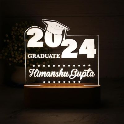Personalized Graduate Night Light with Cool White Light  Gift for Graduation Student Personalized Name Gift for College Graduation, Acrylic LED Night Light