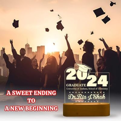Personalized Graduate Night Light with Cool White Light  Gift for Graduation Student Personalized Name Gift for College Graduation, Acrylic LED Night Light