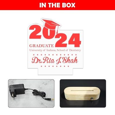 Personalized Graduate Night Light with Cool White Light  Gift for Graduation Student Personalized Name Gift for College Graduation, Acrylic LED Night Light