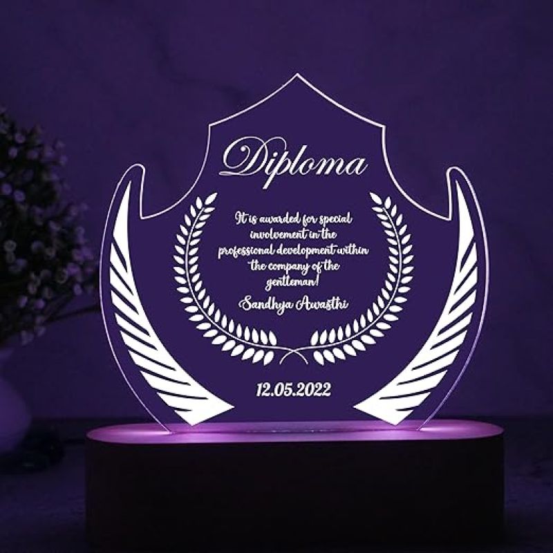 Customized Night Light for Graduation Gifts | Personalized with Name | Graduation Night Light 3D Illusion Led Lamp Gift for Student (Multicolored) (Design 2)