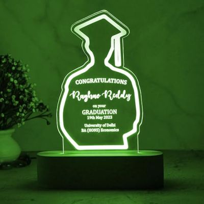 Customized Night Light for Graduation Gifts   Personalized with Name  Graduation Night Light 3D Illusion Led Lamp Gift for Student (Multicolored) (Design 3)