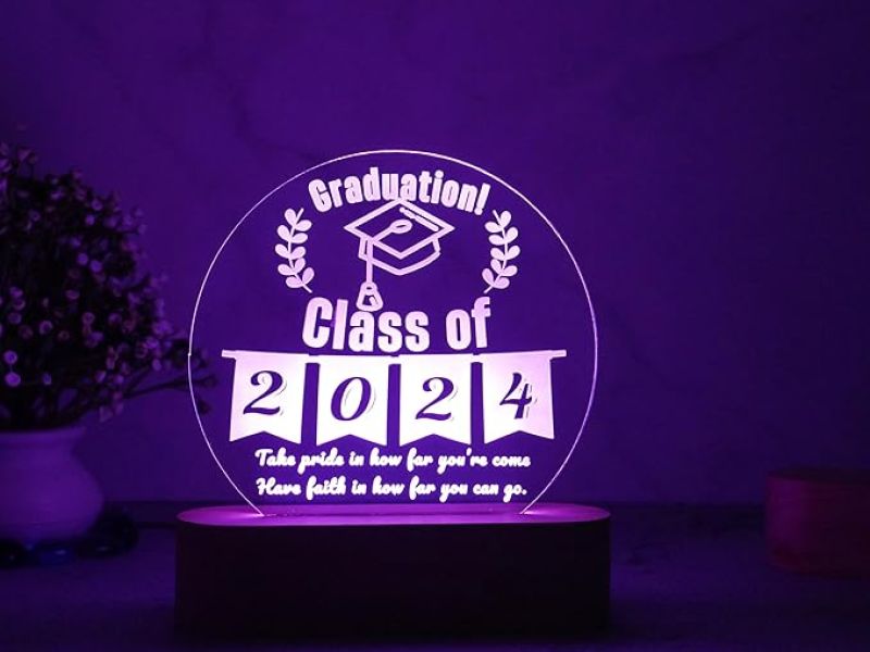 Customized Night Light for Graduation Gifts  Personalized with Name  Graduation Night Light 3D Illusion Led Lamp Gift for Student (Multicolored) (Design 4)