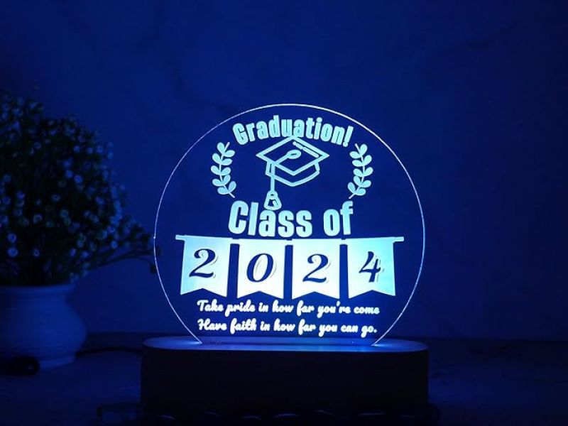 Customized Night Light for Graduation Gifts  Personalized with Name  Graduation Night Light 3D Illusion Led Lamp Gift for Student (Multicolored) (Design 4)