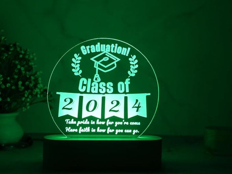 Customized Night Light for Graduation Gifts  Personalized with Name  Graduation Night Light 3D Illusion Led Lamp Gift for Student (Multicolored) (Design 4)