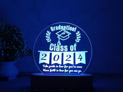 Customized Night Light for Graduation Gifts  Personalized with Name  Graduation Night Light 3D Illusion Led Lamp Gift for Student (Multicolored) (Design 4)