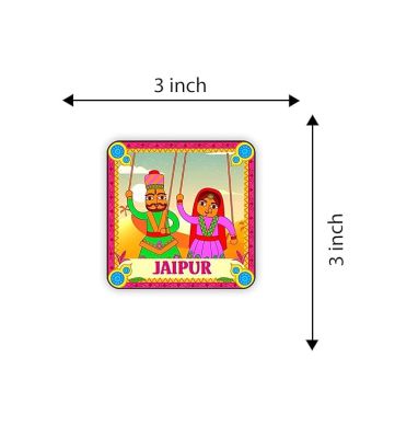 Indian State Theme Wooden Fridge Magnet  Magnet for Home Office Kitchen Refrigerator Door Stylish Decor Souvenir Gift  Indoor Decorative Gift Item (Jaipur Fridge Magnet)
