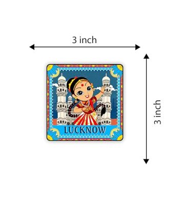 Indian State Theme Wooden Fridge Magnet  Magnet for Home Office Kitchen Refrigerator Door Stylish Decor Souvenir Gift  Indoor Decorative Gift Item (Lucknow Magnet)