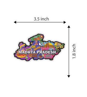 Indian State Theme Wooden Fridge Magnet  Magnet for Home Office Kitchen Refrigerator Door Stylish Decor Souvenir Gift  Indoor Decorative Gift Item (Madhya Pardesh Fridge Manet)