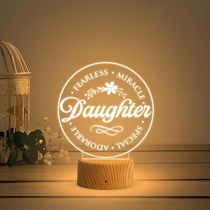 Birthday Gift for Daughter  Acrylic Night Light Gifts for Daughter from Mother  Warm White Light