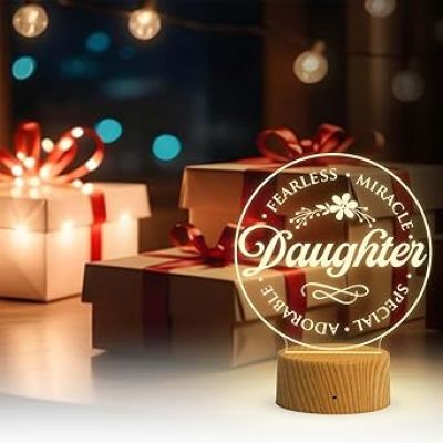 Birthday Gift for Daughter  Acrylic Night Light Gifts for Daughter from Mother  Warm White Light