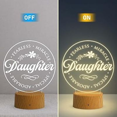 Birthday Gift for Daughter  Acrylic Night Light Gifts for Daughter from Mother  Warm White Light