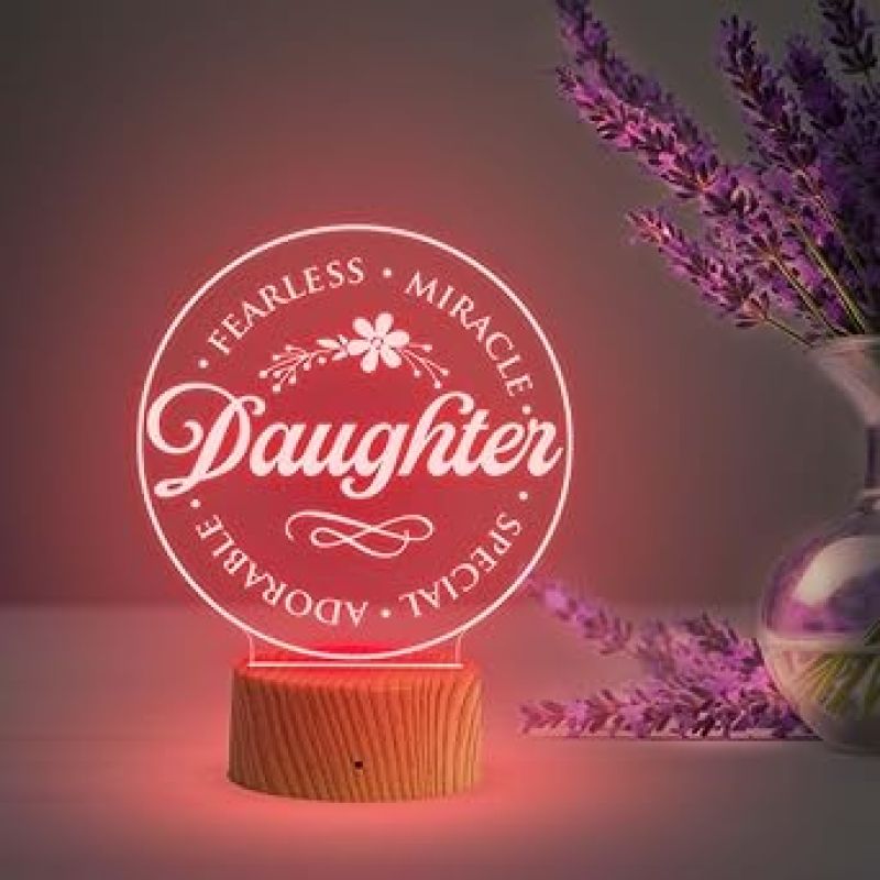Birthday Gift for Daughter  Acrylic Night Light Gifts for Daughter from Mother  Automatic Color Changing Light