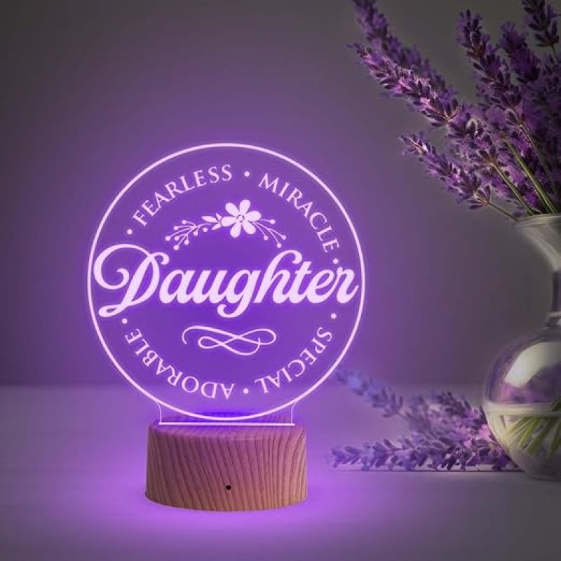 Birthday Gift for Daughter  Acrylic Night Light Gifts for Daughter from Mother  Automatic Color Changing Light