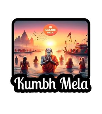 KUMBH Mela Fridge Magnet Indian Culture Theme Souvenir Refrigerator Stylish Wooden Fridge Magnet  Office & Home Decor  Magnet for Almirah (Design 2)