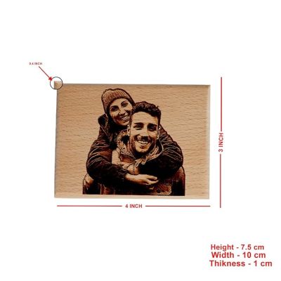 Personalized Wooden Engraved Photo Frame  Customized Birthday Gift  Anniversary Gift For Husband Wife  Wooden Plaque Gift For Couples (4x3 Inch Tabletop) (Photo Plaque)