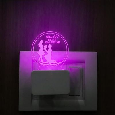 Will You Be My Valentine Plug Night Lamp with 7 Color Changing Light  Express Your Love for Loveable Person  Gift for Valentine Day  Gift for Girlfriend