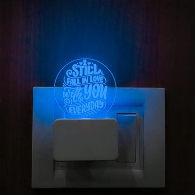 Still Fall in Love with You Everyday Plug Night Lamp with Automatic Color Changing Light  Gift for Wife  Bedside Night Lamp  Gift for Loveable Person