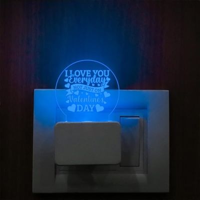 I Love You Everyday Not Just On Valentine Day Plug Night Lamp with Automatic Color Changing Light  Gift for Boyfriend Girlfriend Husband Wife  Express Your Love for Loveable Person