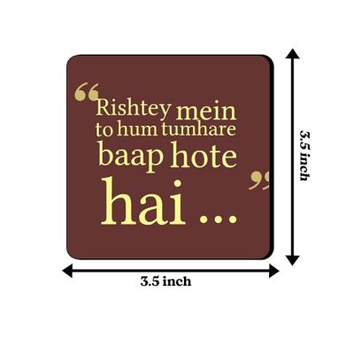 Set of 4 Printed Wooden Coaster for Tea Cups, Coffee Mugs, Glasses and Bottles  Home and Kitchen, Office Table Decor  Dining Table Decor Accessories (Funny Quotes Coasters)