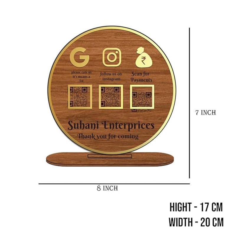 Personalized QR Code Frame With Stand  Customized With Name & QR Scan  Gpay phonepe QR code stand for Businesses, Offices Salon Beautician Dental Clinics Hospitals (Design 1)