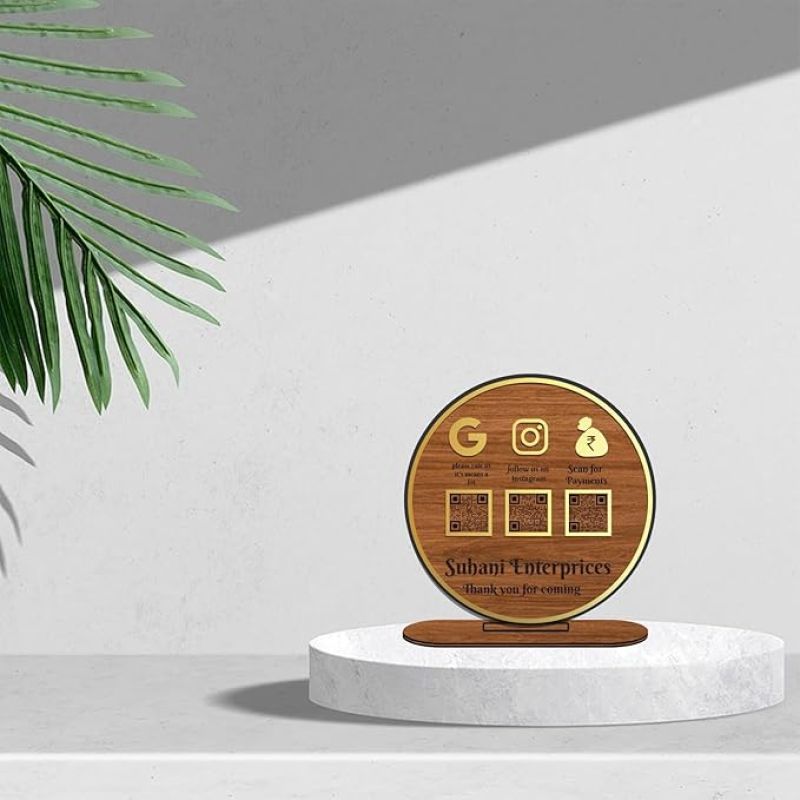 Personalized QR Code Frame With Stand  Customized With Name & QR Scan  Gpay phonepe QR code stand for Businesses, Offices Salon Beautician Dental Clinics Hospitals (Design 1)