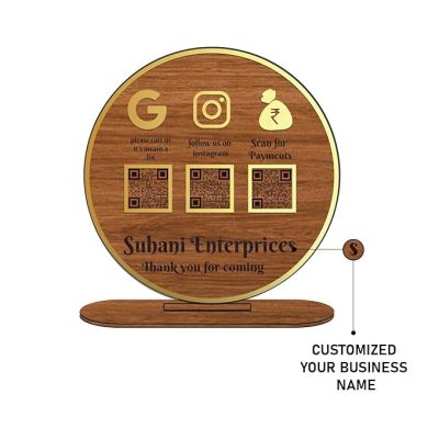 Personalized QR Code Frame With Stand  Customized With Name & QR Scan  Gpay phonepe QR code stand for Businesses, Offices Salon Beautician Dental Clinics Hospitals (Design 1)