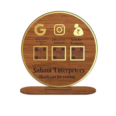 Personalized QR Code Frame With Stand  Customized With Name & QR Scan  Gpay phonepe QR code stand for Businesses, Offices Salon Beautician Dental Clinics Hospitals (Design 1)