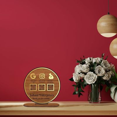 Personalized QR Code Frame With Stand  Customized With Name & QR Scan  Gpay phonepe QR code stand for Businesses, Offices Salon Beautician Dental Clinics Hospitals (Design 1)