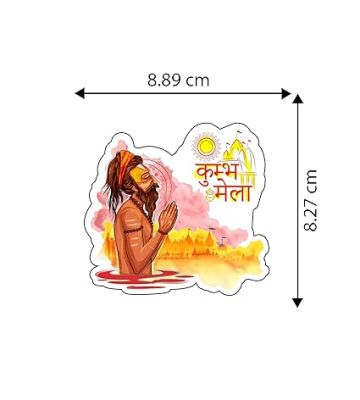 KUMBH Mela Fridge Magnet Indian Culture Theme Souvenir Refrigerator Stylish Wooden Fridge Magnet  Office & Home Decor  Magnet for Almirah (Design 1)