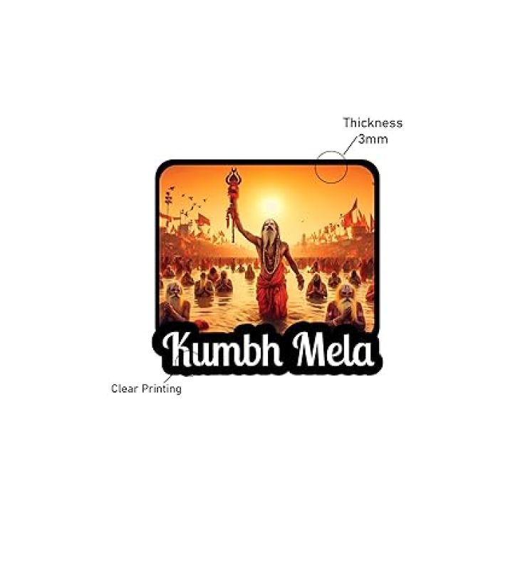 KUMBH Mela Fridge Magnet Indian Culture Theme Souvenir Refrigerator Stylish Wooden Fridge Magnet  Office & Home Decor  Magnet for Almirah (Design 3)