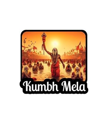 KUMBH Mela Fridge Magnet Indian Culture Theme Souvenir Refrigerator Stylish Wooden Fridge Magnet  Office & Home Decor  Magnet for Almirah (Design 3)